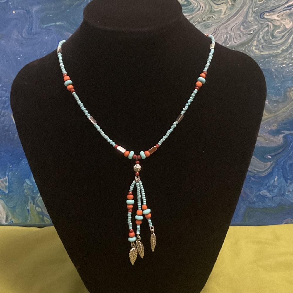 Handcrafted vintage style necklace inspired by Native American designs